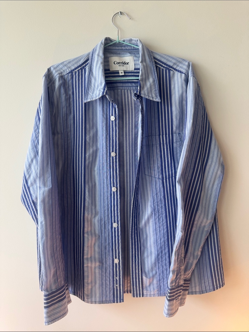 Corridor Blue Striped Casual Button-Down Shirt